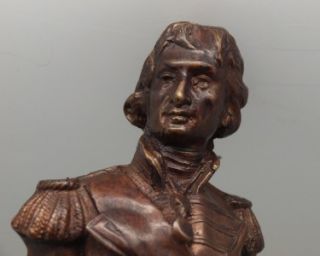 Bronze Figure of Lord Horatio Nelson on Solid Marble Bust 17 High