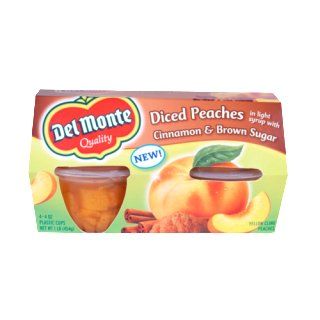 Del Monte Light Cinnamon Sugar Diced Peaches, 4 Count (Pack of 6