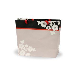 Berwick Delicate Flower Gift Bag, Black/Grey/Red, 10 Wide
