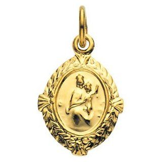 14K Yellow Gold Scapular Medal Jewelry 