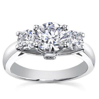 1.35 ct. tw. Three Stone Diamond Ring. D, VVS Jewelry