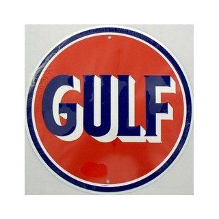 Gulf Oil Gasoline Logo Retro Vintage Round Tin Sign Home