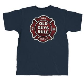 Old Guys Rule Firefighter T shirt Badge of Honor Clothing
