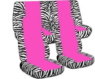 Jeep Wrangler YJ Zebra White Hot Pink Front Rear Car Seat Covers More
