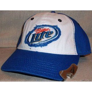 MILLER LITE Blue / White Baseball Cap/ HAT w/ BOTTLE