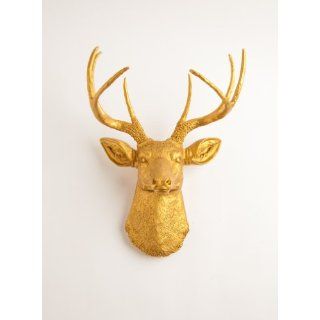 The Franklin  Resin Deer Head  Gold Deer Head Wall Decor