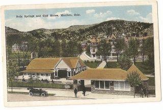 Antique Postcard Soda Springs and Cliff House Manitou Colorado Co