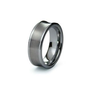 Tungsten Carbide Concave Mens Ring Jewelry 
