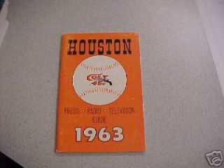 1963 Houston Colt 45s Media Guide