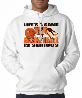 Lifes A Game Basketball Serious 50 50 Pullover Hoodie