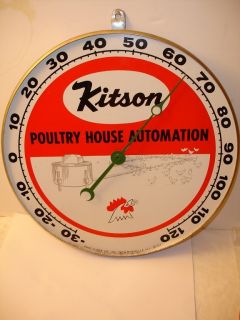  1957 Pam Clock Co. Kitson Poultry House Automation Thermometer Chicken