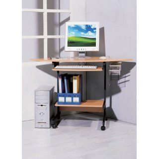 Rolling Corner Computer Desk for your Home Office, Maple