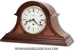Howard Miller Key Wound Chiming Mahogany Mantel Clock Fireplace