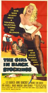 The Girl in Black Stockings Orig Movie Poster 3sh RARE