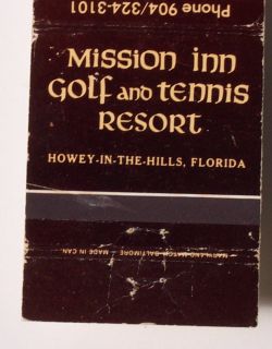 1980s Matchbook Mission Inn Howey in The Hills FL Lake