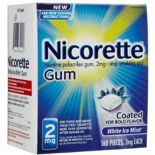 Nicorette OTC Stop Smoking Nicotine Gum, 2mg White Ice