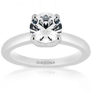 Diagona 35821, Round Cut Diamond Solitaire Engagement Ring in 14KT