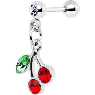 Ruby Red Gem Cherry Dangle Cartilage Earring Jewelry 