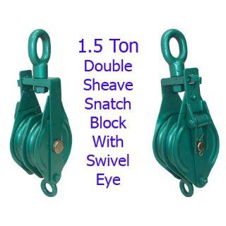 Ton Double Sheave Snatch Block 5 Pulley Swivel Eye   