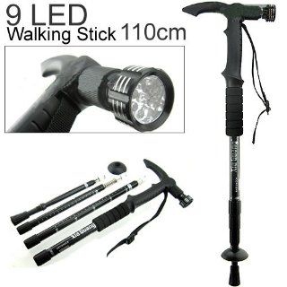 NowAdvisor® Hammer AntiShock Trekking Hiking Walking Stick Pole LED
