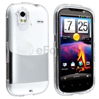 For HTC Amaze 4G Clear Crystal Hard Shell Case Cover Screen Protector