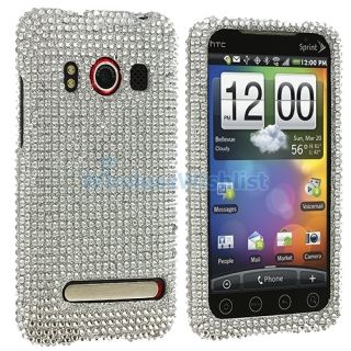 Silver Bling Case Cover Accessory for HTC EVO 4G Phone