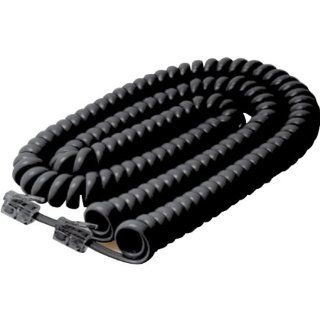 25 Black Coiled Handset Cord  Players & Accessories
