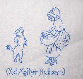 Vintage Nursery Rhyme Embroidery Pattern Quilt Linens