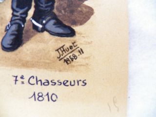  Artwork French CAVALERIE Soldiers 1809 1812 Signed J Huet UNIFORMS