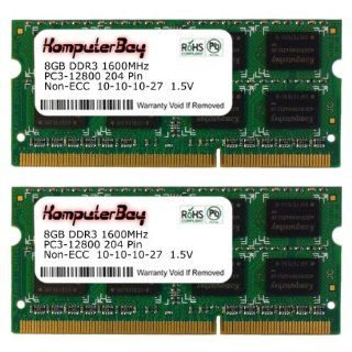 Komputerbay 16GB (2x 8GB) DDR3 PC3 12800 1600MHz SODIMM 204 Pin Laptop