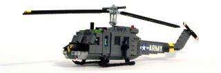 Lego Vietnam era U.S. Army UH 1D Huey Helicopter Military Model