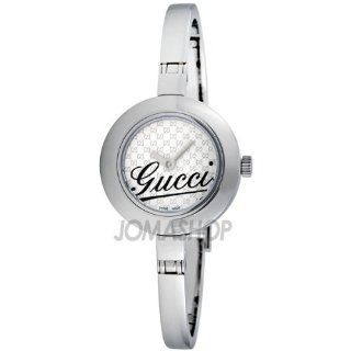 Gucci 105 G Circle Ladies White Monogram Dial Bangle Bracelet Watch