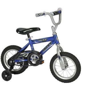 Huffy 12 Rock It Boys Bike Blue Kid Bicycle Junior Side Wheels Steel