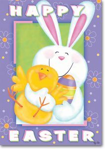 Bunny Hug Easter Decorative Garden Flag by Windswept