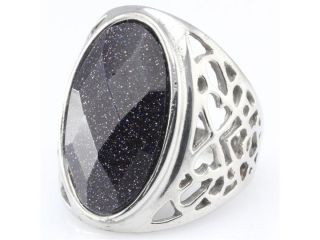 Black Big Stone 316L Stainless Steel Rings Fashion Jewelry D083 Size 9