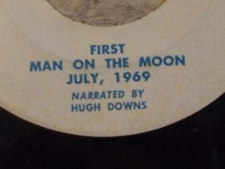 First Man on The Moon Original 1969 MGM 35 Record with Cover Apollo 11
