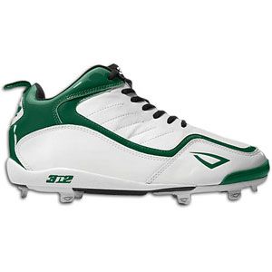 3N2 Viper Metal   Mens   Baseball   Shoes   White/Forest Green/Silver