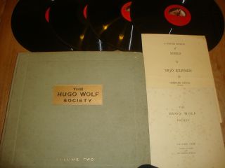 Hugo Wolf Society Vol 2 6X 12 Gramophone Records 78rpm