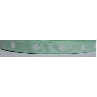 3yd Pastel Green Polka Dot 3/8 Grosgrain Ribbon By The