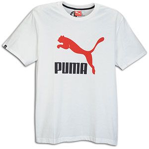 PUMA Vintage #1 Logo T Shirt   Mens   Casual   Clothing   White/Red