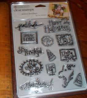 CLEAR ACRYLIC AUTUMN LEAVES STAMPS WINTER HOLIDAYS HALLOWEEN wks CTMH
