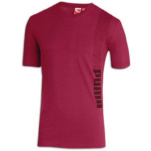 PUMA Vertical Logo T Shirt   Mens   Casual   Clothing   Rio Red/Black