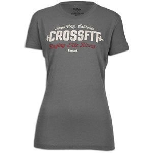 Reebok CrossFit Stripe T Shirt   Womens   Clothing   Dark Grey/Cream