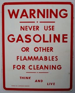 Vintage Pair of Humble Oil Gasoline and Warranty Metal Signs