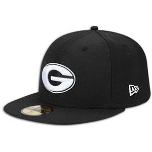 New Era 59Fifty College Black & White Cap   Mens   Georgia   Black