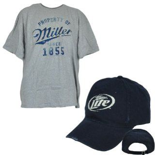 Miller Lite Draft Beer 2 Piece TShirt Hat Cap Combo Pack