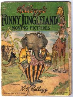 Vintage Kelloggs Cereal Funny Jungleland Moving Pictures 1909