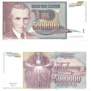   Yugoslavia 1993 5,000,000 Dinara, Pick 121 