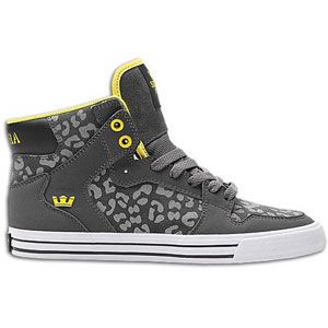 Supra Vaider   Womens   Skate   Shoes   Charcoal/Cheetah Print/Lime