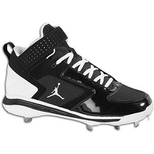 Jordan Black Cat Metal   Mens   Baseball   Shoes   Black/White